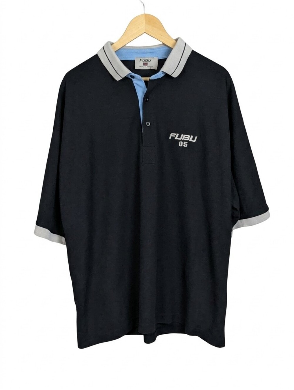 FUBU Black Polo With Dragon Back
